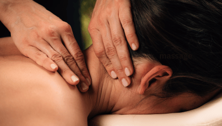 hands massaging neck